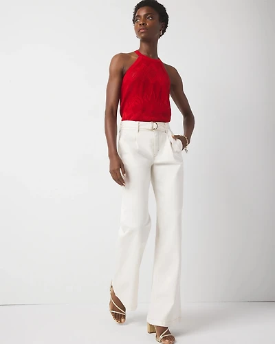 Pret High-Rise Belted Wide Leg Trouser