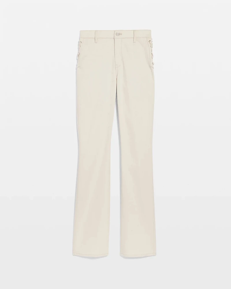 Lace-Up Detail High Rise Bootcut Jean