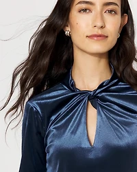 WHBM FORME™ Twist Neck Velvet Top