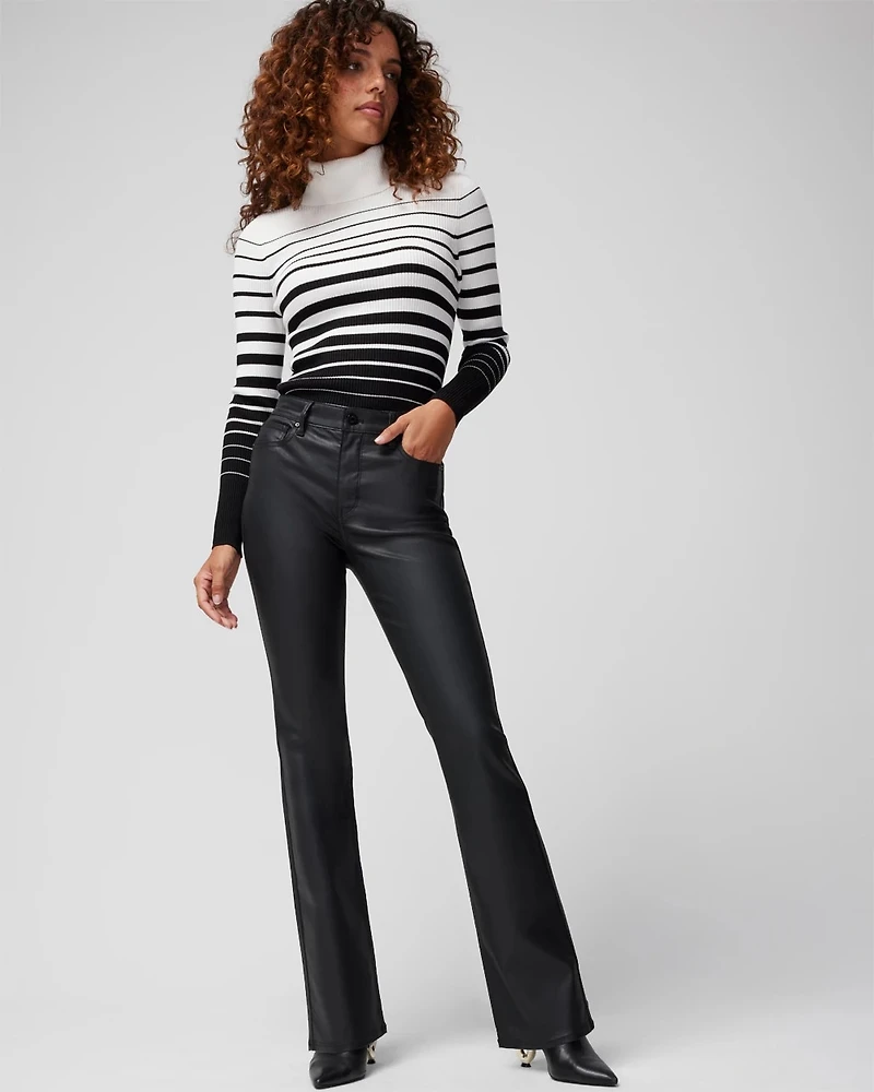 High Rise Coated Bootcut Jeans