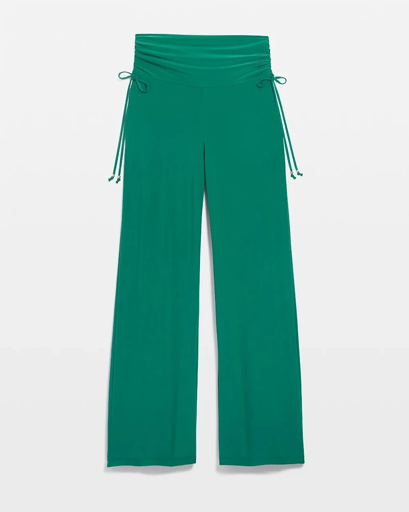 Ruched Waist Wide-Leg Pant