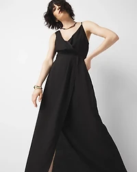 Petite Asymmetric Floral Maxi Dress