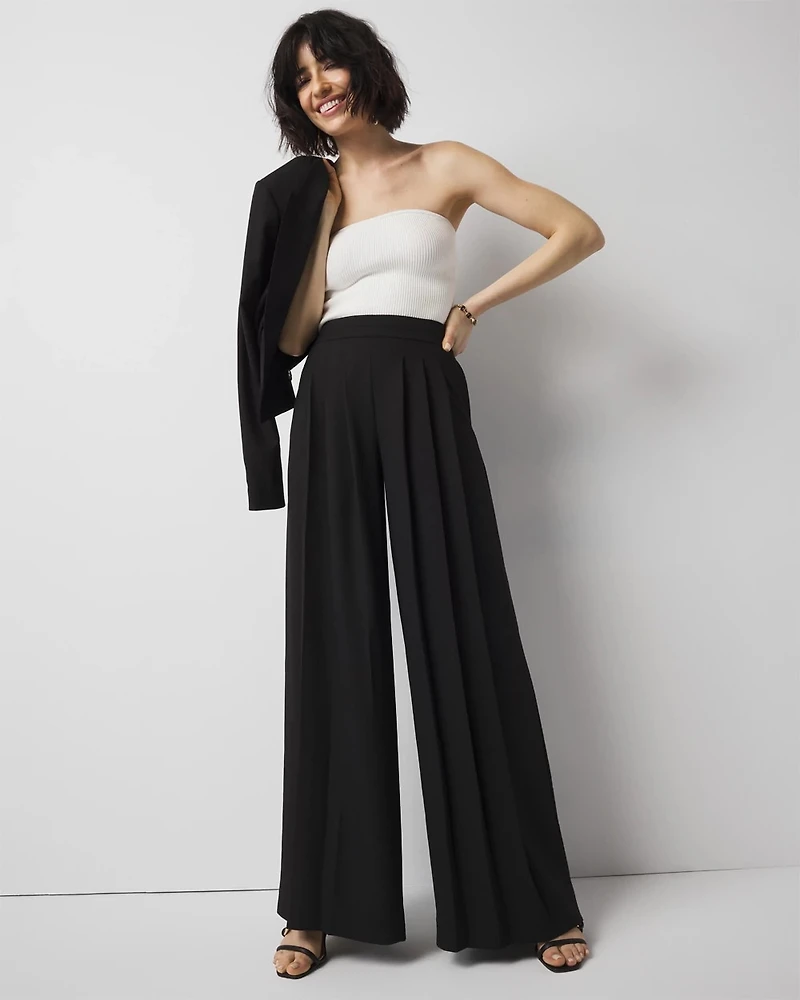 Pleated Ultra-Wide Leg Pant