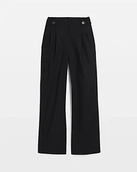 Petite Tab-Waist Wide-Leg Pant