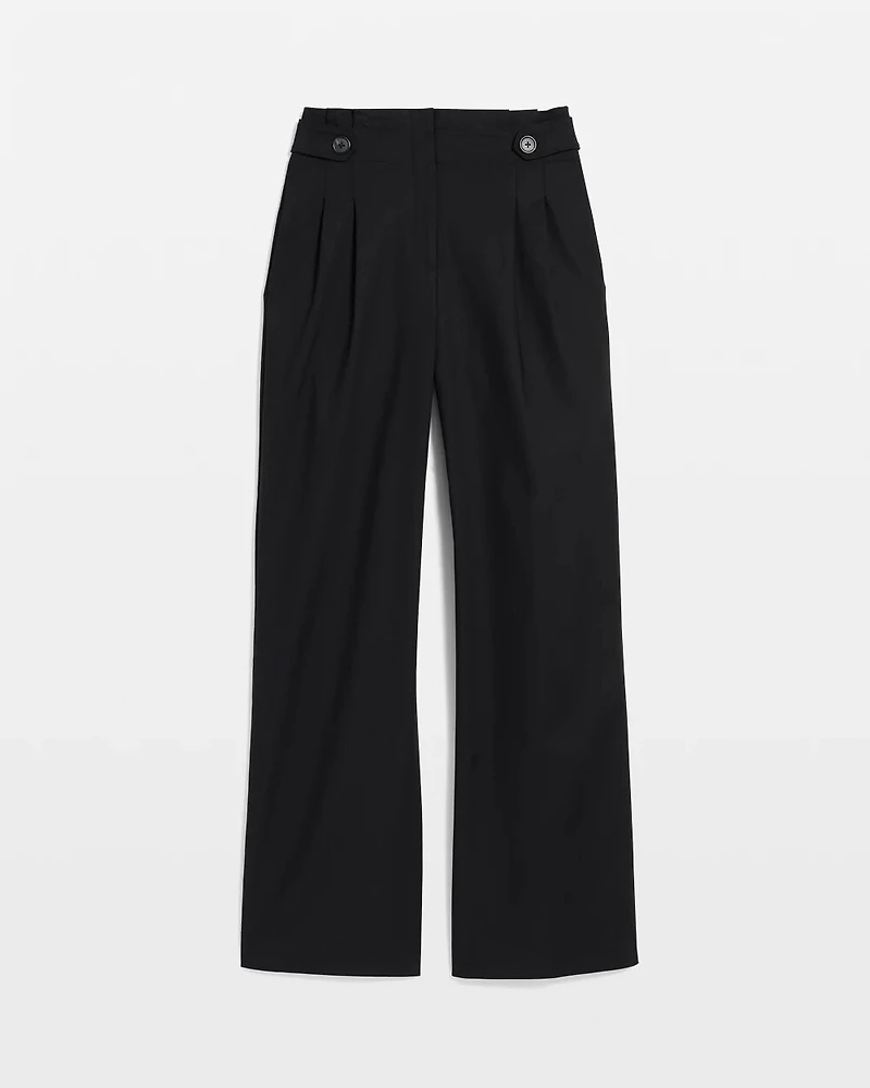 Tab-Waist Wide-Leg Pant