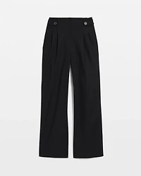 Tab-Waist Wide-Leg Pant