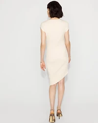 Petite Asymmetric Ribbed Sweater Dress
