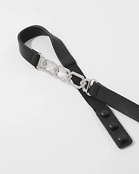 Silver Chain + Faux Leather Stretch Belt