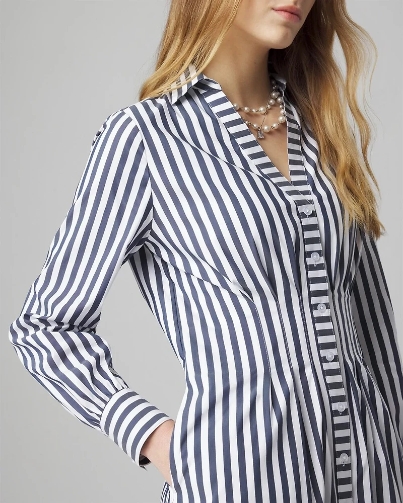 Long Sleeve Poplin Shirt Dress
