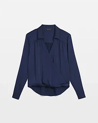 Satin Surplice Blouse