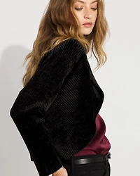 Ribbed Velvet Chenille Cocoon Sweater
