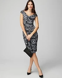 Petite Off The Shoulder Ruched Mesh Sheath Dress