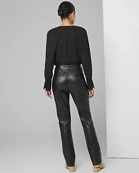 High-Rise Slim Faux Leather Trousers
