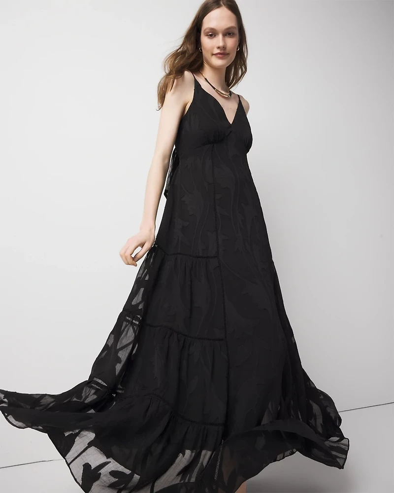 Chiffon Burnout Maxi Dress