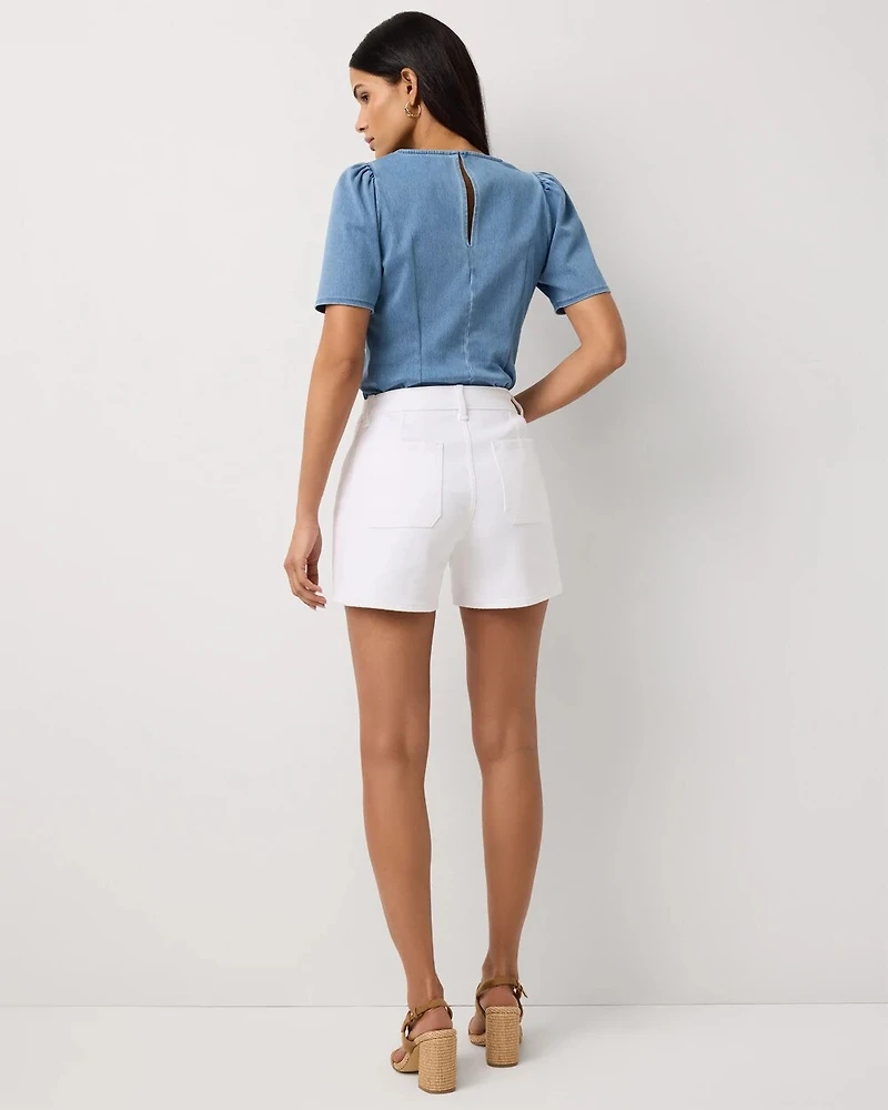 High Rise Denim Short