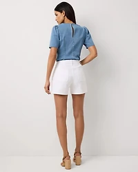 High Rise Denim Short