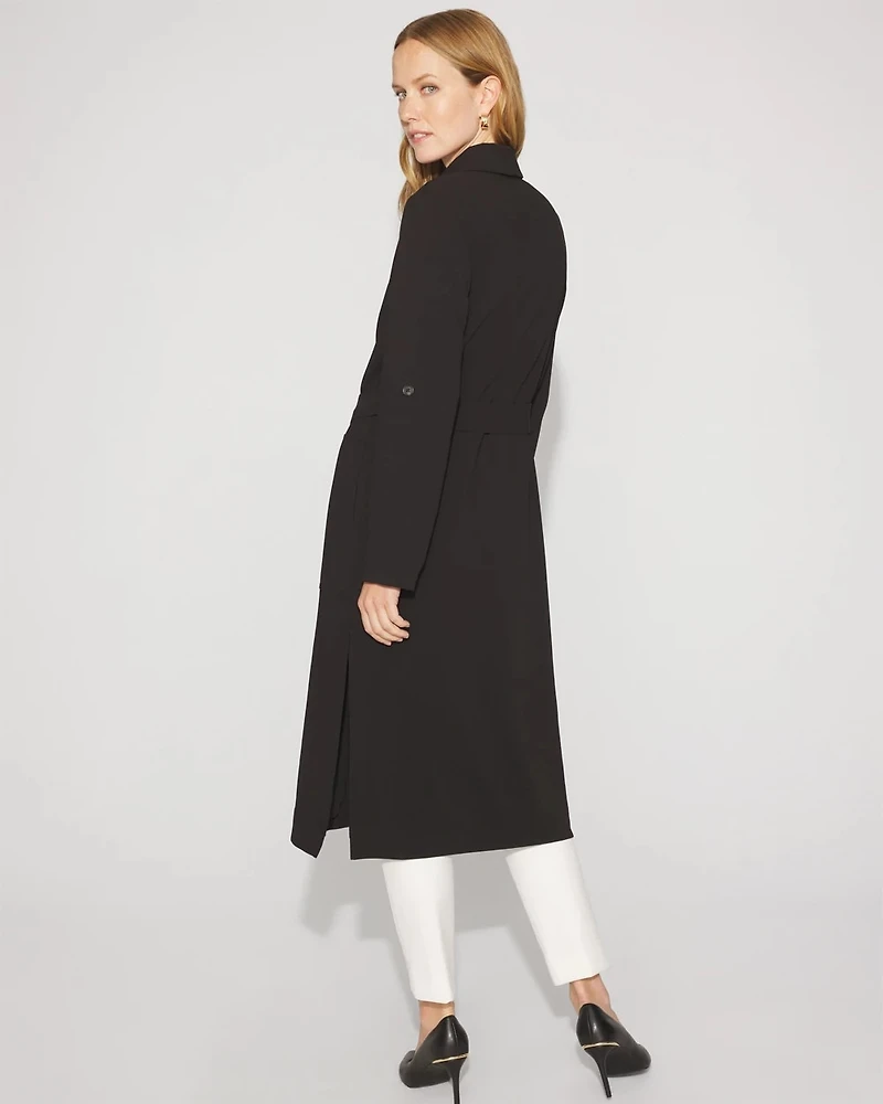 Crepe Duster Coat with Self-Belt