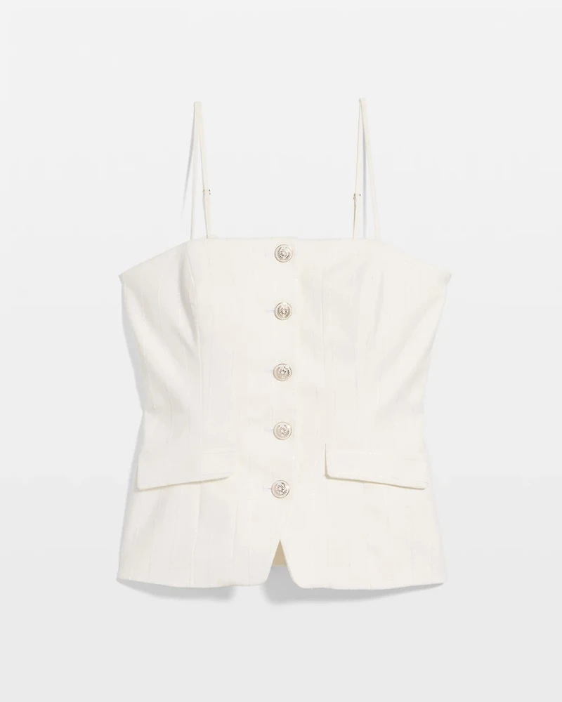 Petite Sequin Pinstripe Bustier