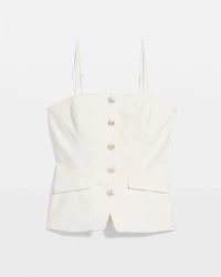 Petite Sequin Pinstripe Bustier