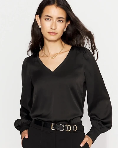 Knit Mix Satin Top