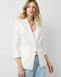 Ruched Sleeve Blazer