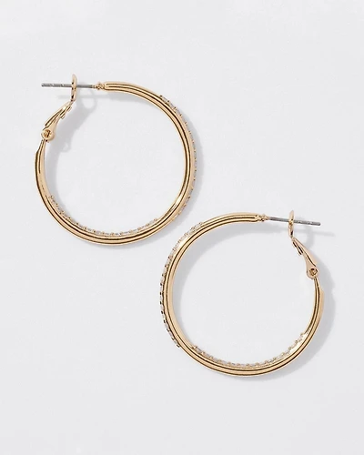 Gold Small Pave Hoop Earring