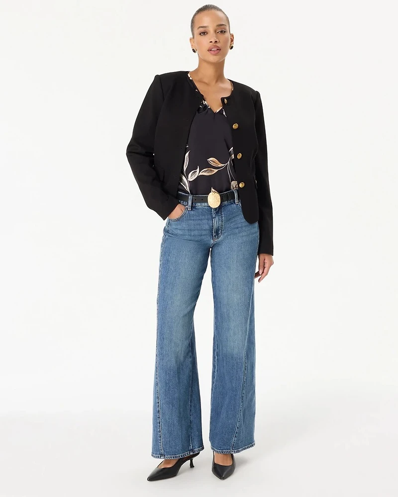 Petite High-Rise Twisted Seam Wide Leg Jeans