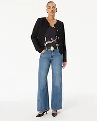 Petite High-Rise Twisted Seam Wide Leg Jeans