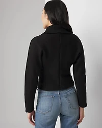 Asymmetrical Zipper Moto  Sweater Jacket