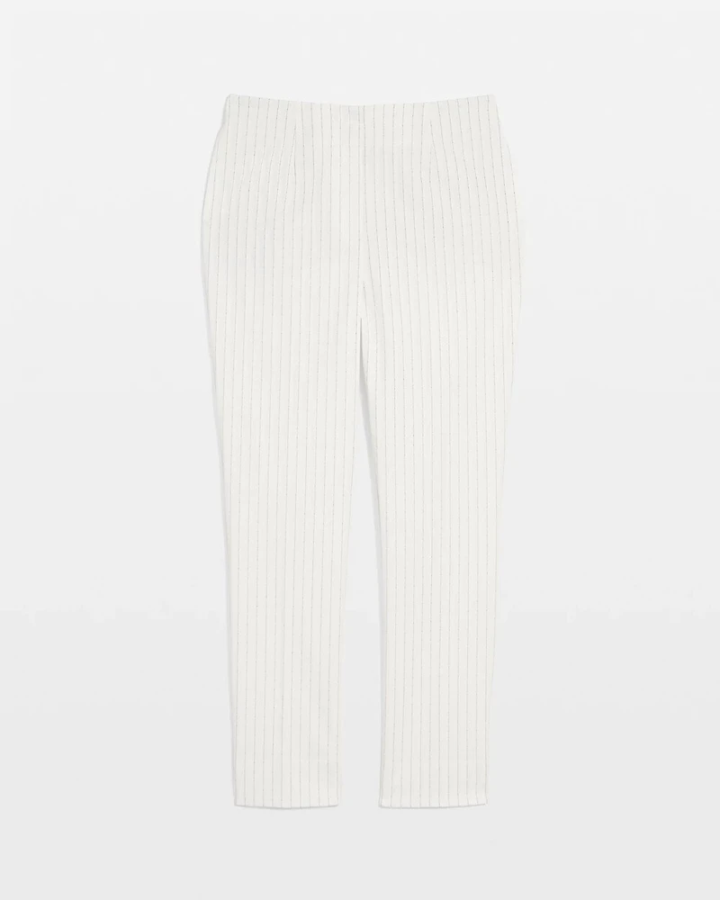 High-Rise Straight Pinstripe Pant