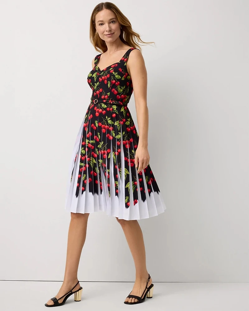 Pleated Midi Dress