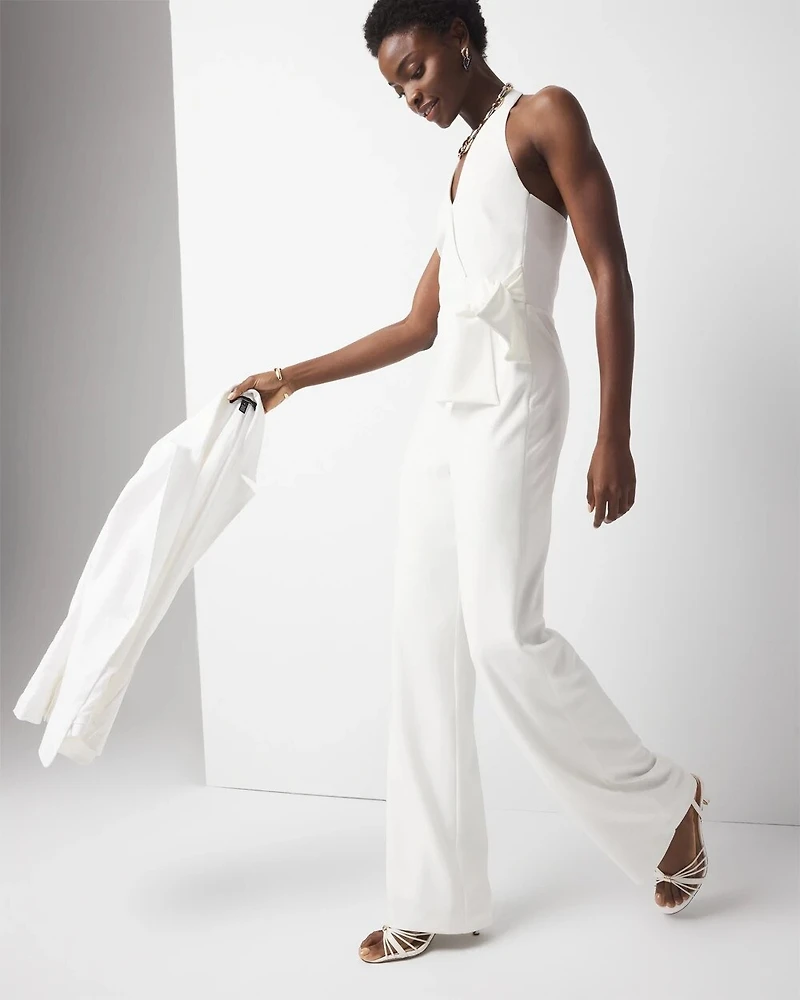 Tie Waist Halter Jumpsuit