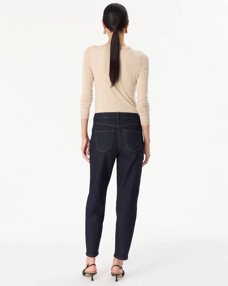 High-Rise Tapered Ankle Jeans