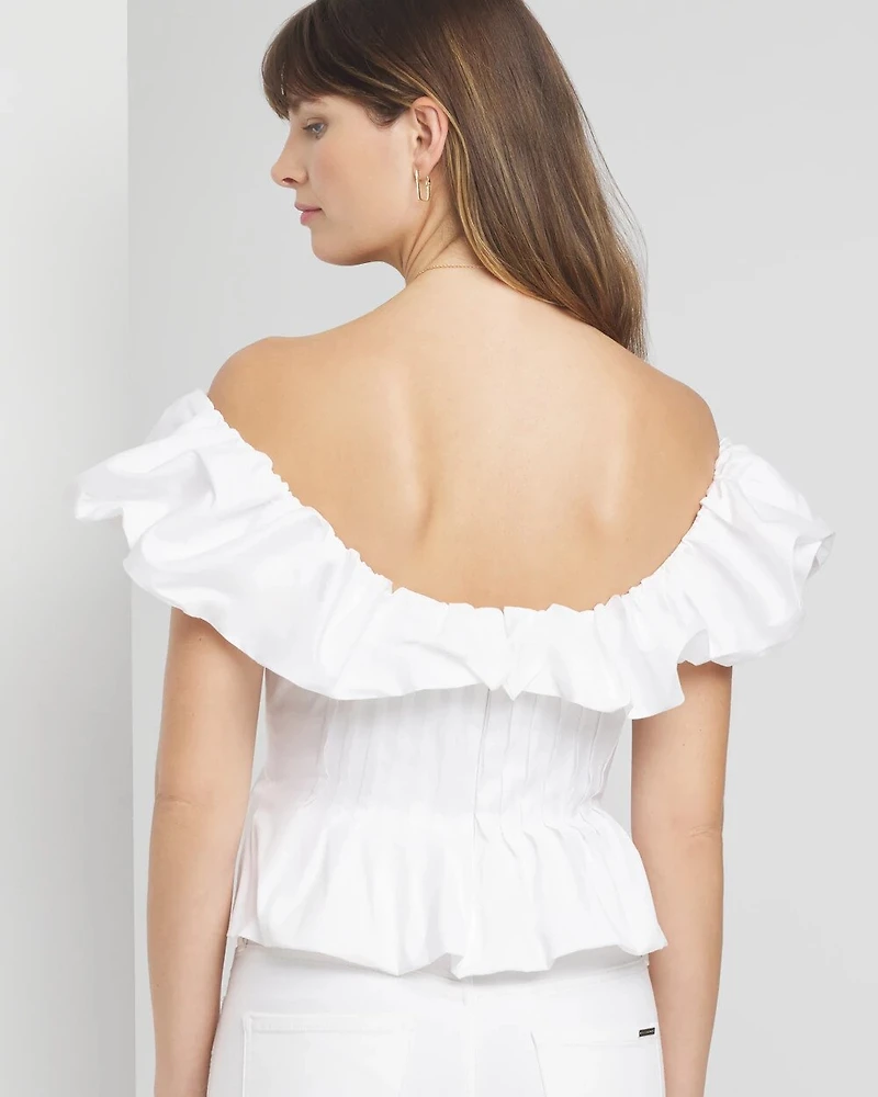 Off-The-Shoulder Drama Seamed Bustier