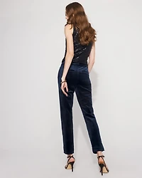 Elle Velvet Slim Ankle Pant