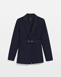 Belted One-Button Blazer Comfort Stretch