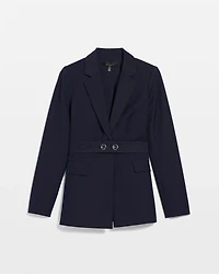 Belted One-Button Blazer Comfort Stretch