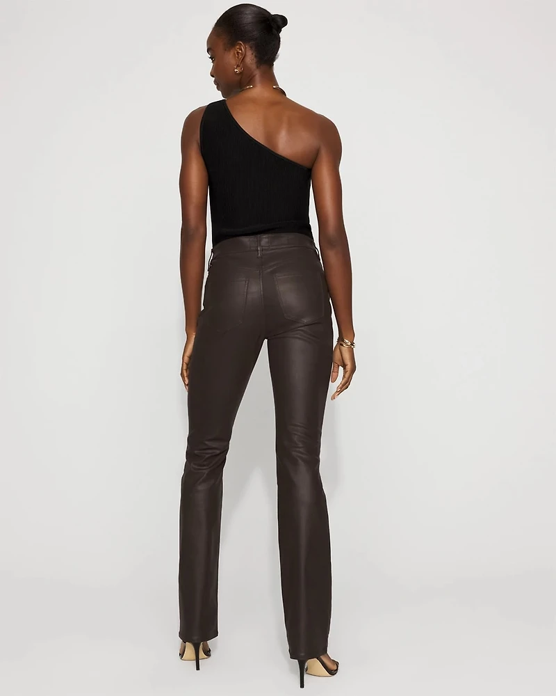 High-Rise Coated Micro Bootcut Jean