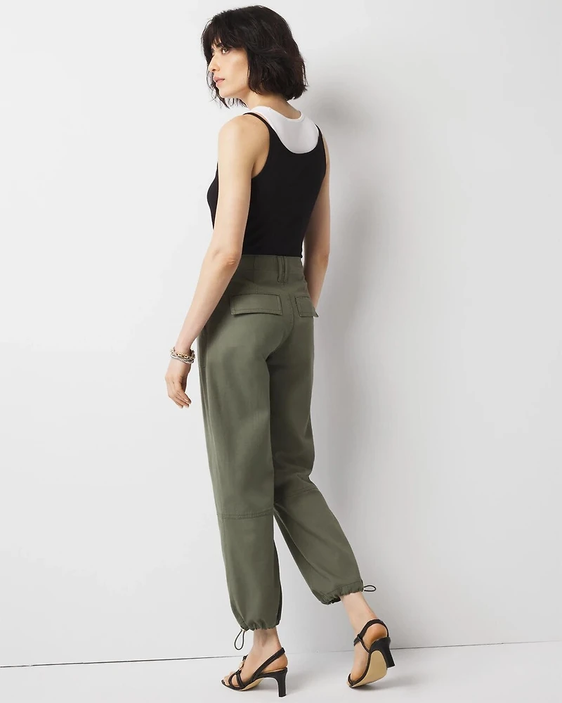 Petite High-Rise Pret Relaxed Utility Ankle Pant
