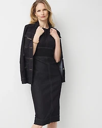 Ponte + Denim Midi Dress