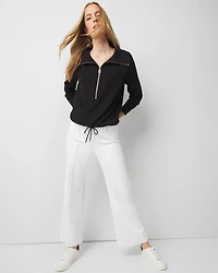Petite Mock Neck Half-Zip Pullover