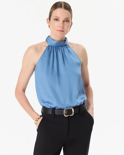 Mockneck Satin Shell