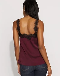 Lace Trimmed Satin Camisole