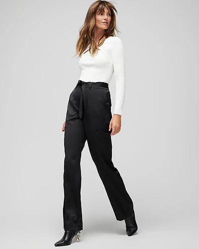 Curvy Belted Utility Wide Leg Trouser