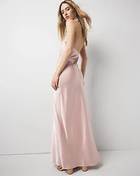 Satin Halter Maxi Dress