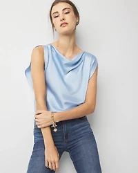 Satin Petal Sleeve Blouse