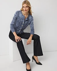 Denim Print Cardigan