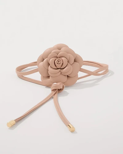 Floral Wrap-Tie Belt