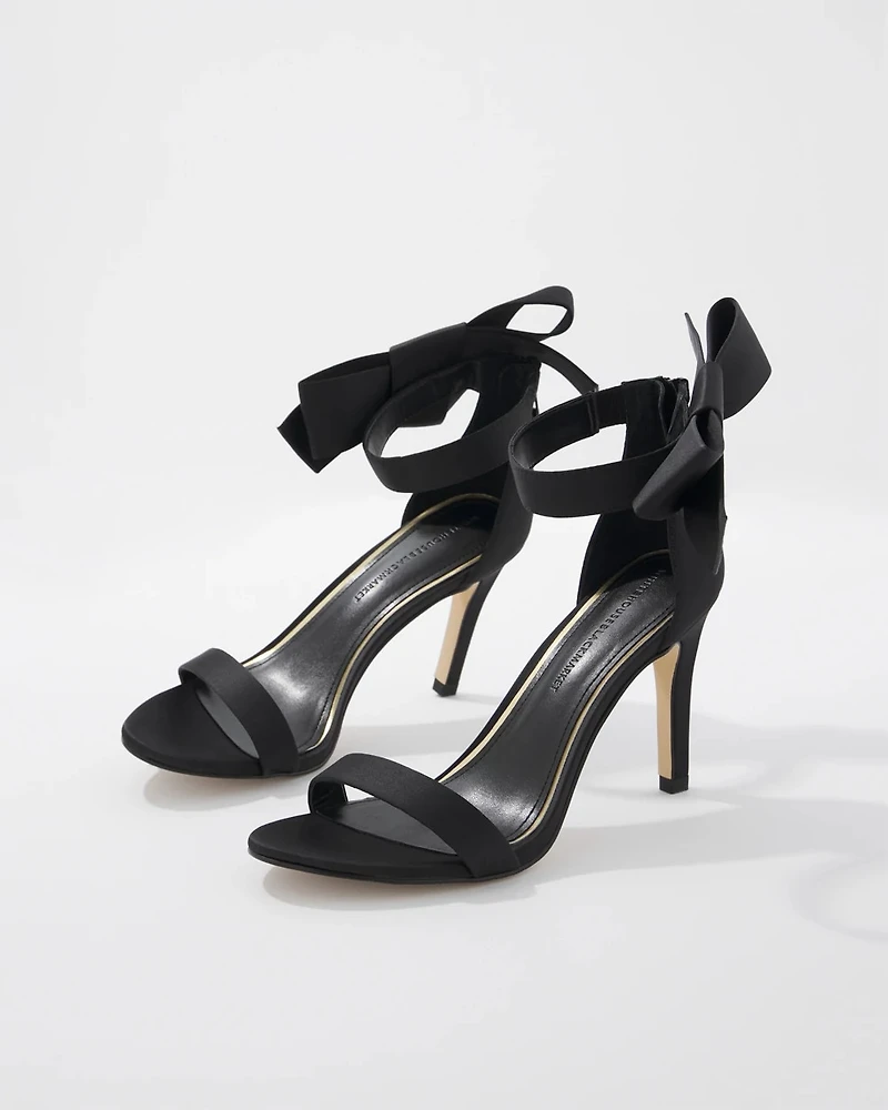 Satin Bow Heeled Sandal