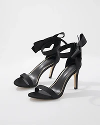 Satin Bow Heeled Sandal